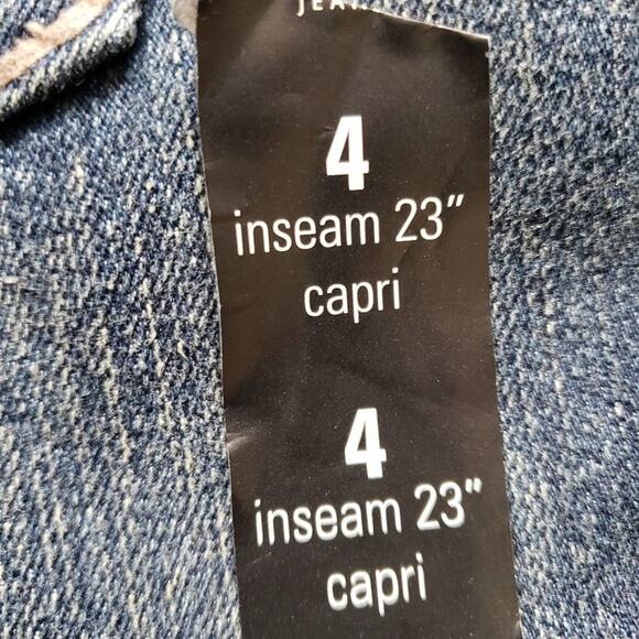 New Nine West Jeans Womens Adela Wash Bling Denim Capri Cropped Size 4/27 Bling - Picture 12 of 12